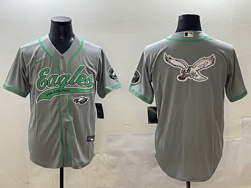 Men Philadelphia Eagles Blank Grey Jointly Name 2025 Nike Limited NFL Jersey style 18->philadelphia eagles->NFL Jersey